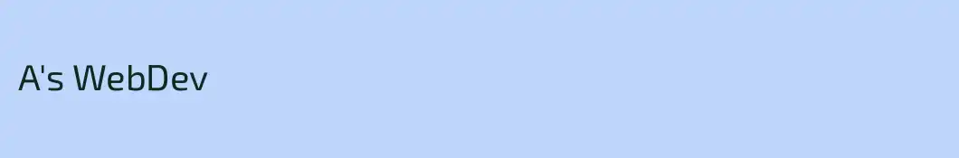 A's WebDev